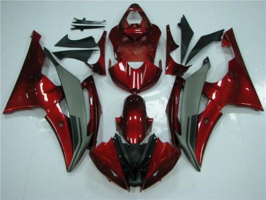 08-16 Red Grey Yamaha YZF R6 Motorcycle Fairings