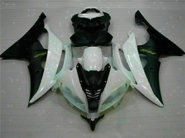 08-16 White Black Yamaha YZF R6 Motorcycle Fairing