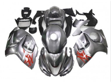 08-19 Silver Suzuki GSXR 1300 Hayabusa Motorcycle Fairings