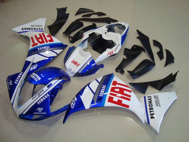 09-11 Blue White Fiat Yamaha YZF R1 Motorcycle Fairings 09-11 Blue White Fiat Yamaha YZF R1 Motorcycle Fairings