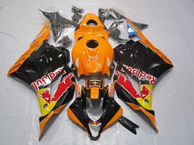 09-12 Black Orange Red Bull Honda CBR600RR Motorcycle Fairing