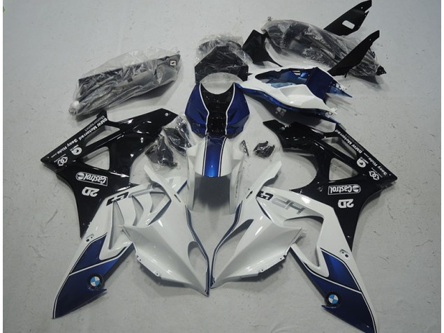 09-14 White Blue BMW S1000RR Motorcycle Fairing 09-14 White Blue BMW S1000RR Motorcycle Fairing