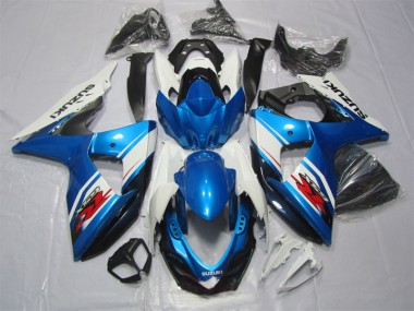 09-16 Blue White Suzuki GSXR 1000 Motorcycle Fairing