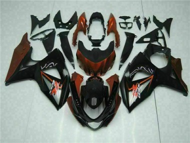 09-16 Brown Black Suzuki GSXR 1000 Motorcycle Fairing