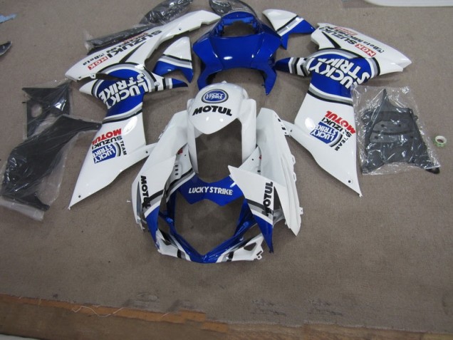 11-21 Blue White Lucky Strike Motul Suzuki GSXR 600 Motorcycle Fairings