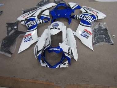 11-21 White Lucky Strike Motul Suzuki GSXR 750 Motorcycle Fairings