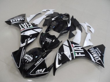 12-14 Black White Fiat Yamaha YZF R1 Motorcycle Fairing