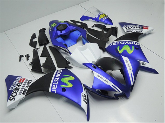 12-14 Blue White Black Yamaha YZF R1 Motorcycle Fairings