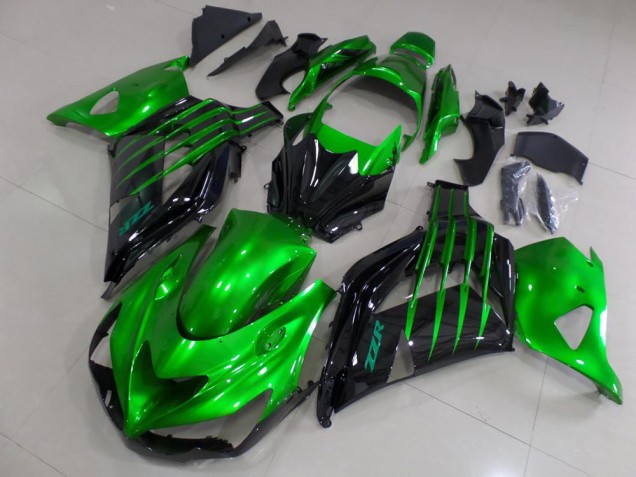 12-21 Candy Green and Black Kawasaki ZX14R ZZR1400 Motorcycle Fairings 12-21 Candy Green and Black Kawasaki ZX14R ZZR1400 Motorcycle Fairings