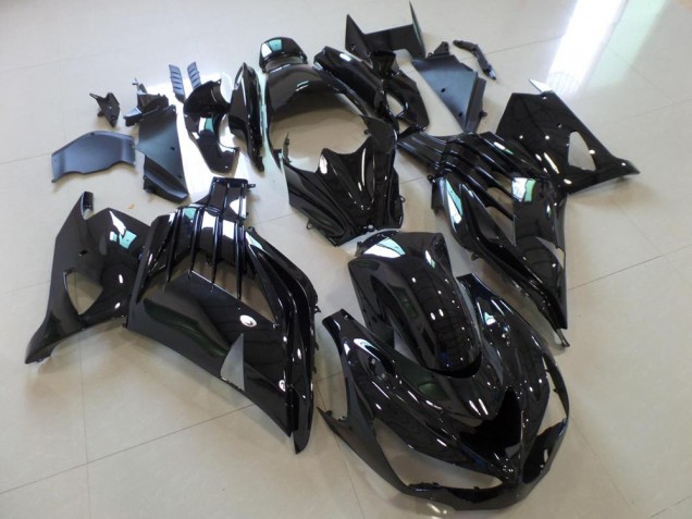 12-21 Glossy Black Kawasaki ZX14R ZZR1400 Motorcycle Fairings 12-21 Glossy Black Kawasaki ZX14R ZZR1400 Motorcycle Fairings