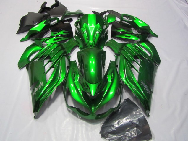 12-21 Green White Ninja Decal Kawasaki ZX14R ZZR1400 Motorcycle Fairings 12-21 Green White Ninja Decal Kawasaki ZX14R ZZR1400 Motorcycle Fairings