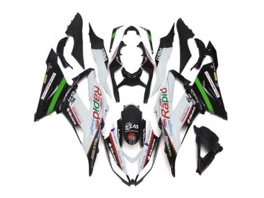 13-18 White Black Kawasaki ZX6R Motorcycle Fairings
