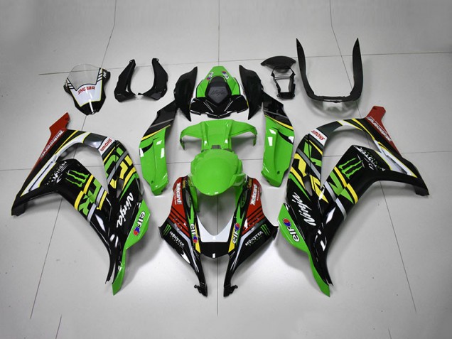 16-19 Green Black Red Ninja Monster Kawasaki ZX10R Motorcycle Fairings 16-19 Green Black Red Ninja Monster Kawasaki ZX10R Motorcycle Fairings