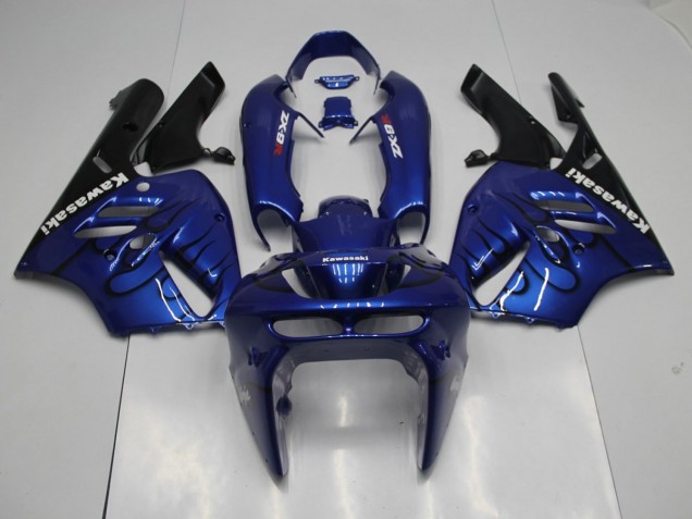 94-97 Blue Black Flame Kawasaki ZX9R Motorcycle Fairings 94-97 Blue Black Flame Kawasaki ZX9R Motorcycle Fairings