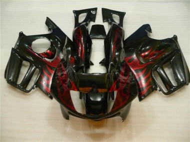 95-98 Black Red Flame Honda CBR600 F3 Motorcycle Fairing
